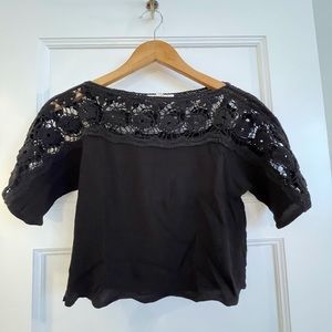 Urban Outfitters Black Sleeved Crop Top